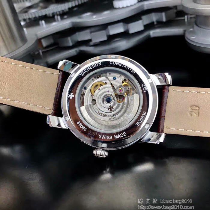 江詩丹頓 Vacheron Constantin 大氣爆款 頂級機械機芯 真牛皮錶帶 精品男士腕表  wssb4859